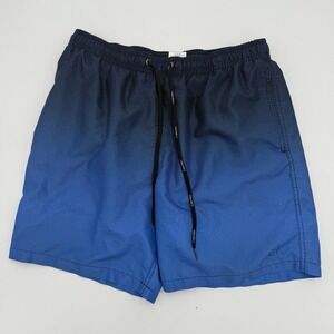 Calvin Klein Men's Swimwear Shorts Blue Large Elastic Waist Adjustable